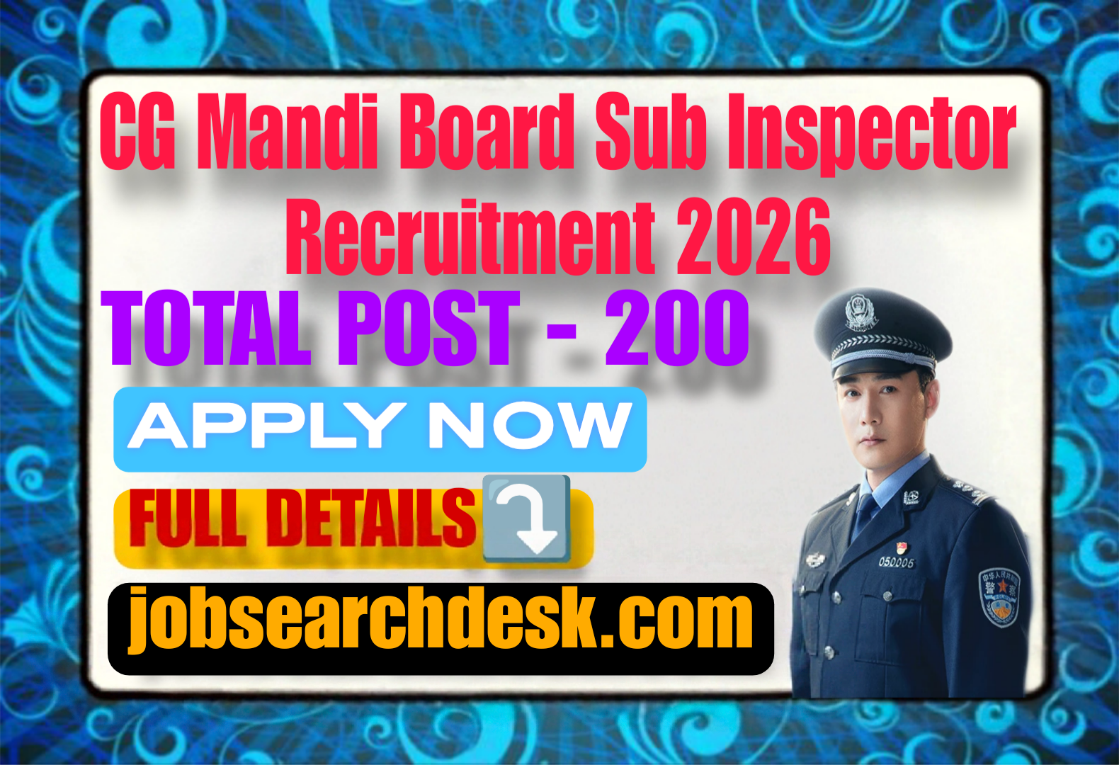 CG Mandi Board Sub Inspector Bharti 2026