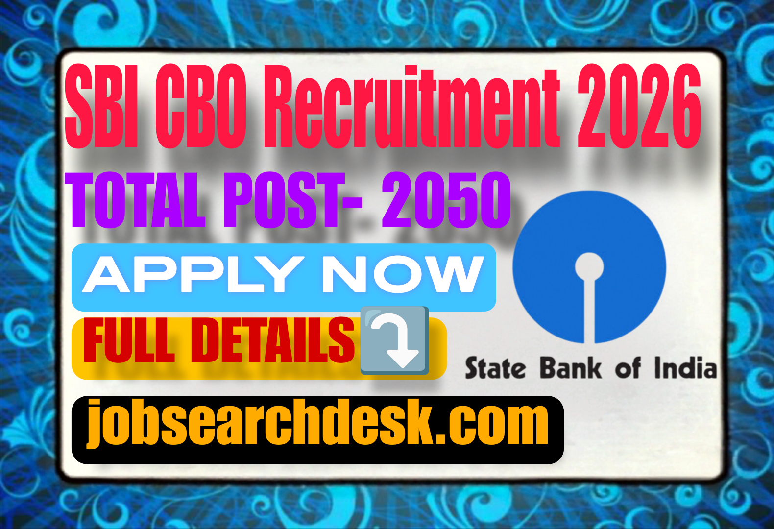 SBI CBO Recruitment 2026