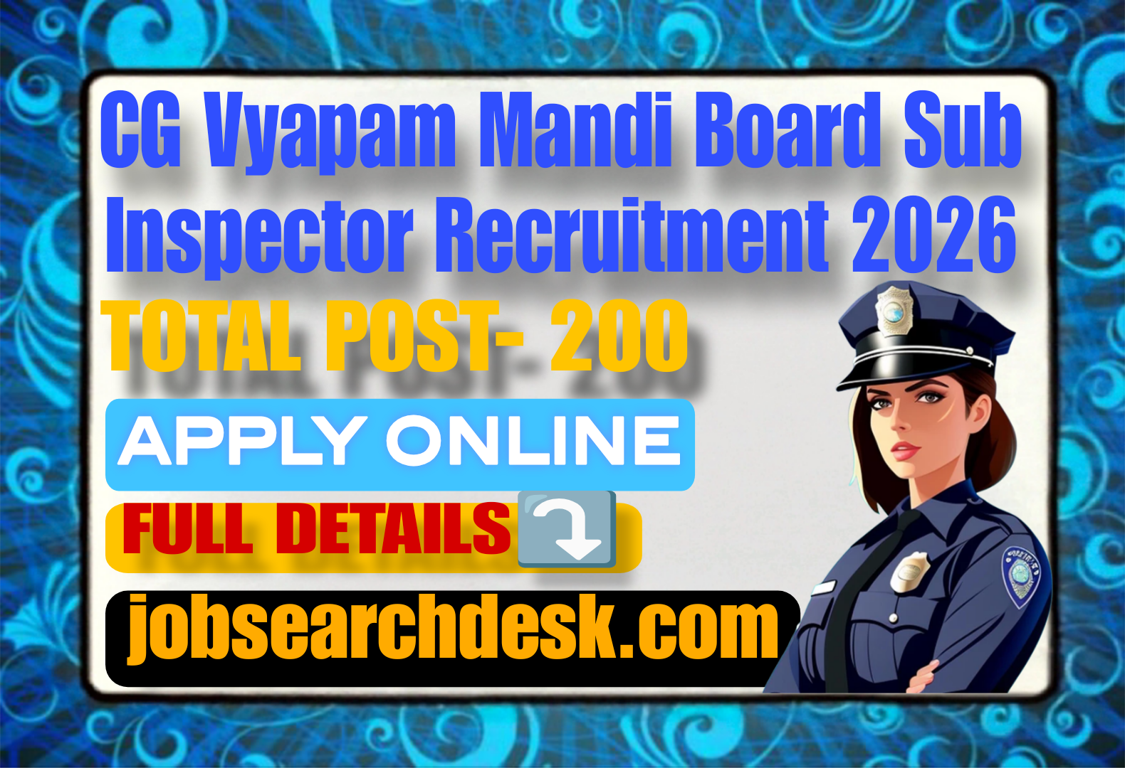 CG Vyapam Mandi Board SI Recruitment 2026
