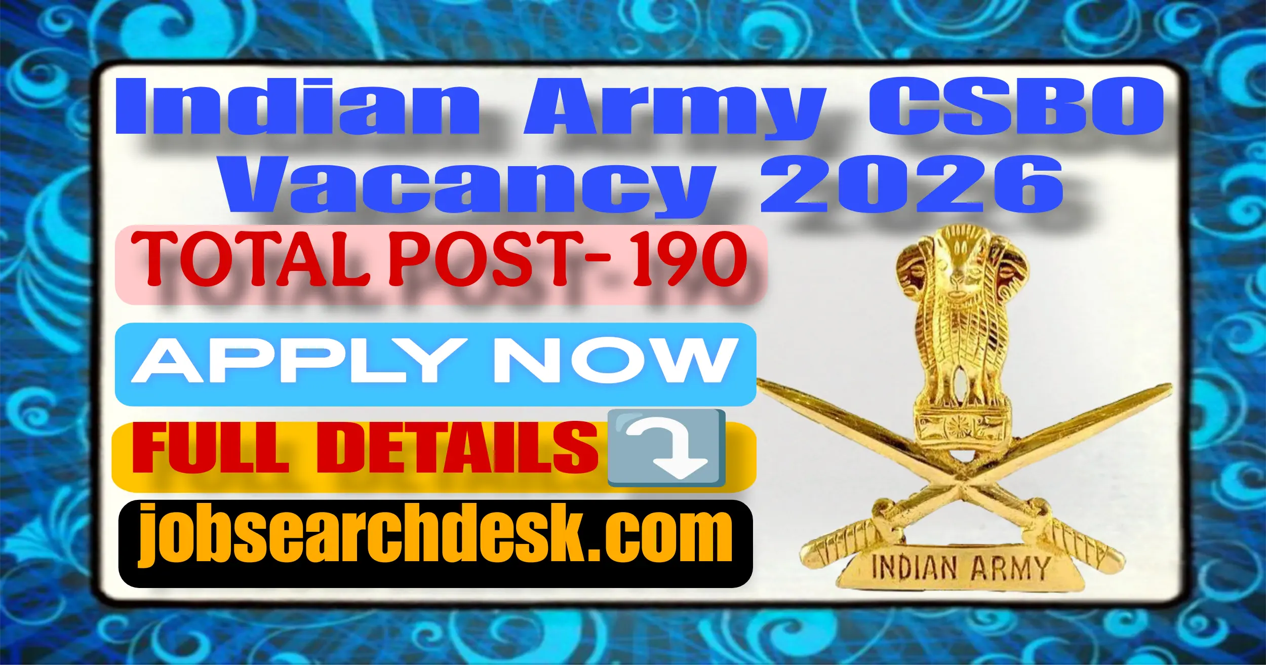 Indian Army CSBO Vacancy 2026