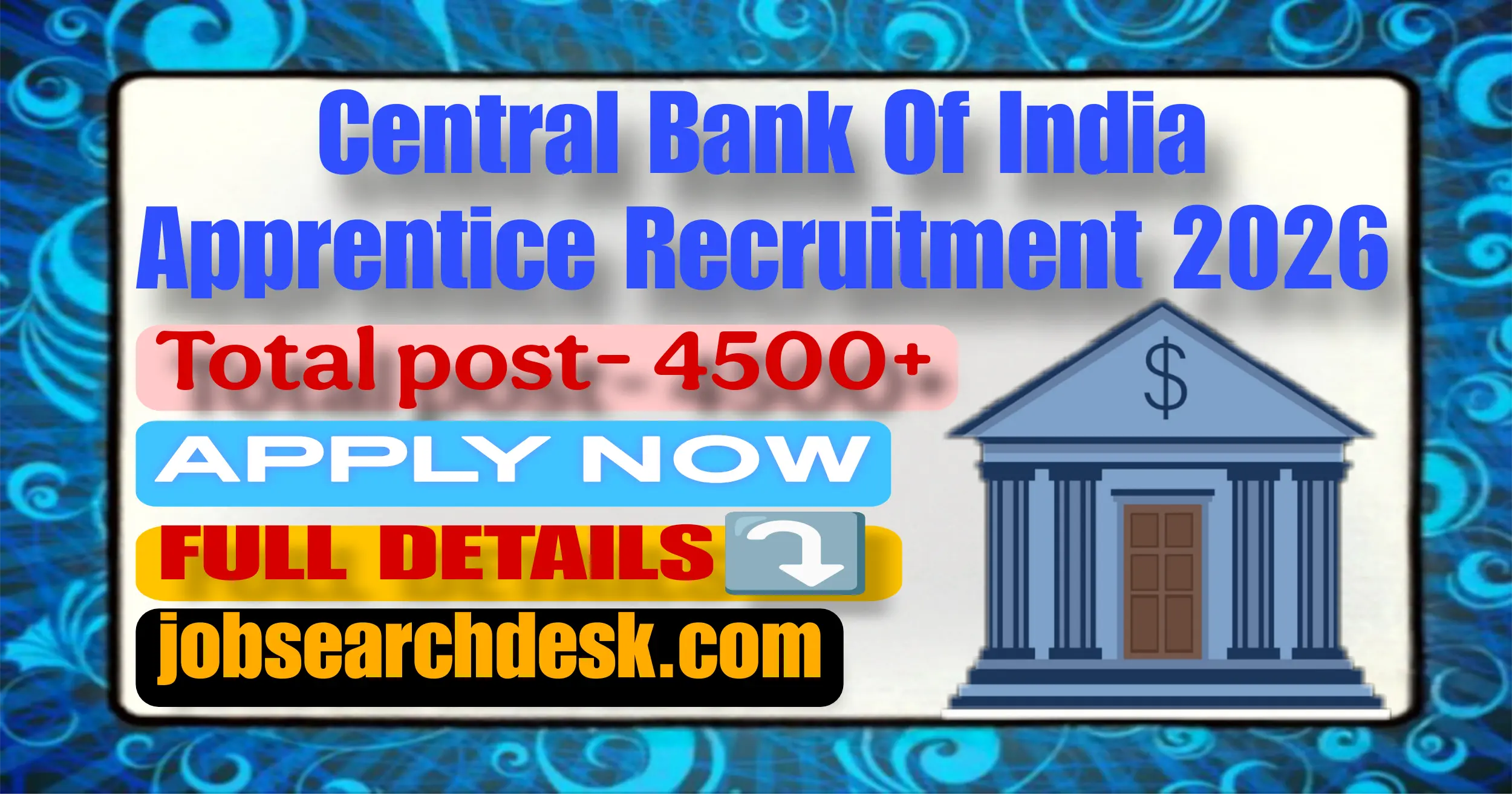 Central Bank Of India Apprentice Recruitment 2026