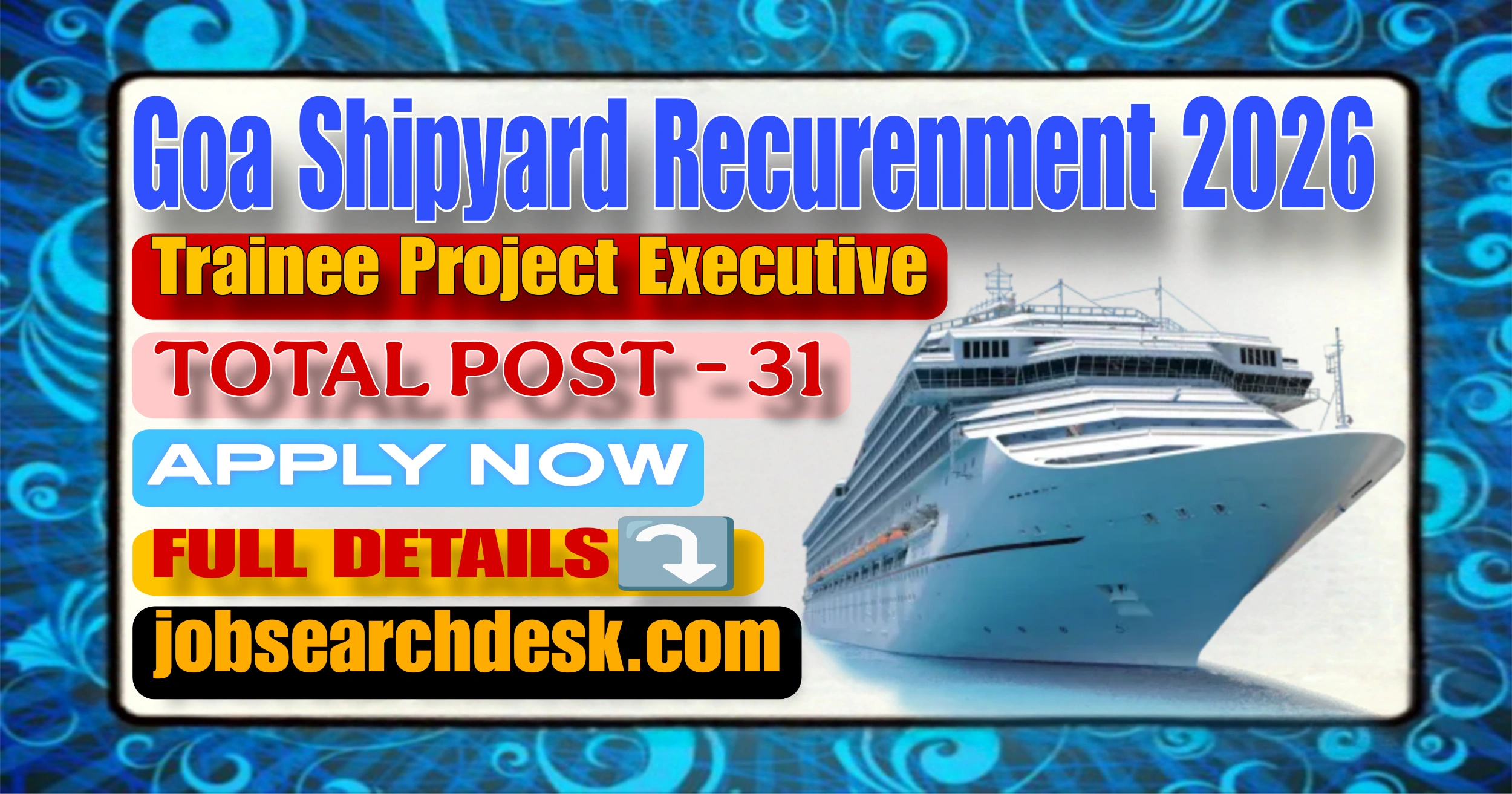Goa Shipyard Recurenment 2026